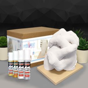   MybbPrint XL kézszobor készítő TALAPZATTAL és FESTÉKKEL - 2 FELNŐTT kezéhez -  lábszobor, lenyomat