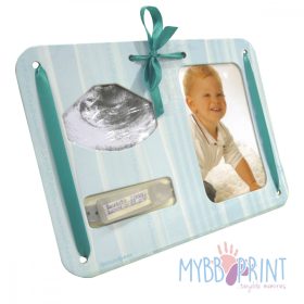   MybbPrint 3 az 1-ben képkeret világoskék színben - ultrahang kép, fénykép és kórházi karkötő tartó 