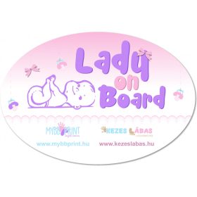   MybbPrint - Bébi biztonsági autó matrica - Lady on board - kislányos