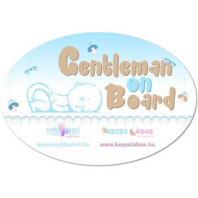   MybbPrint - Bébi biztonsági autó matrica - Gentleman on board - kisfiús
